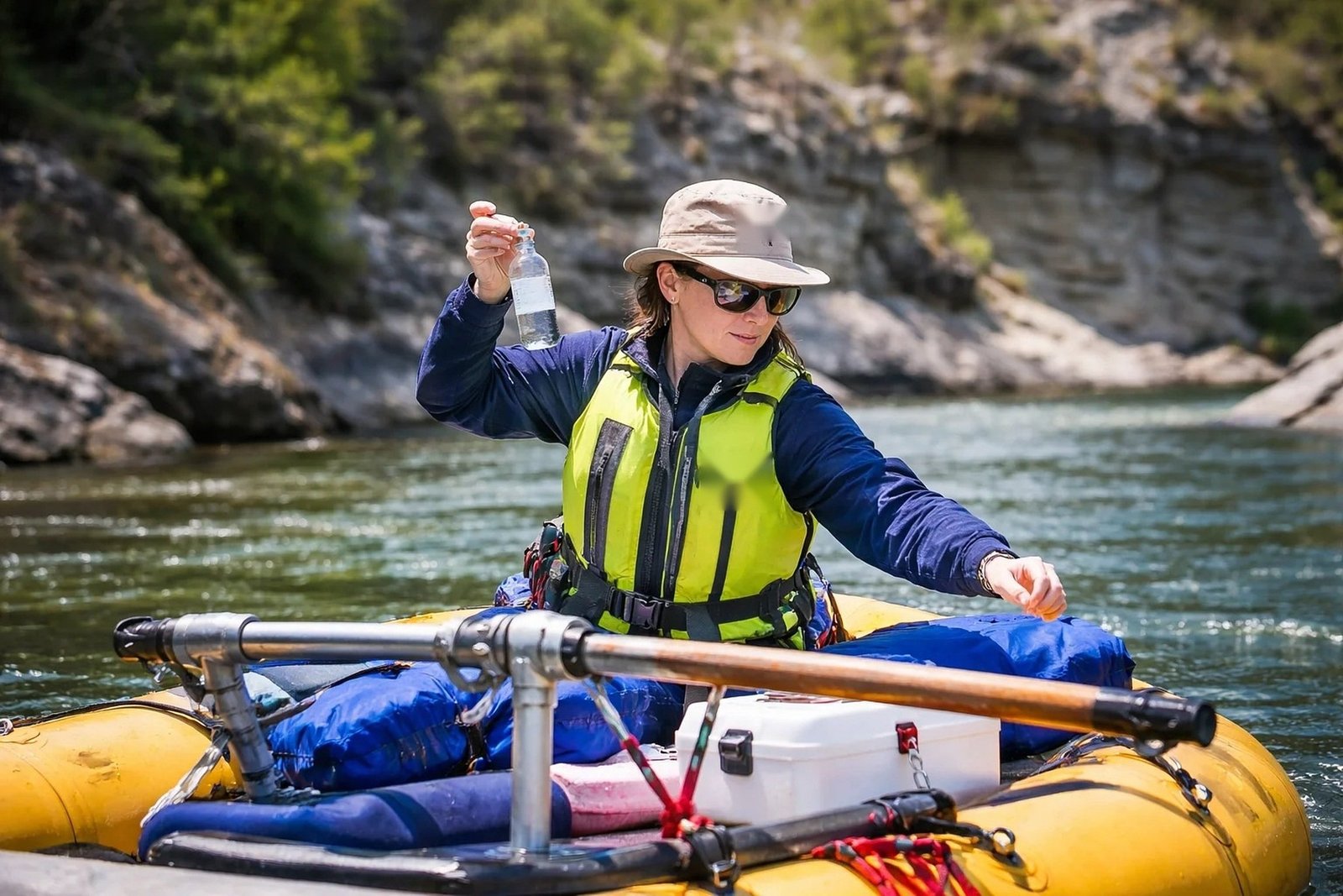 Environmental water sampling on a river
